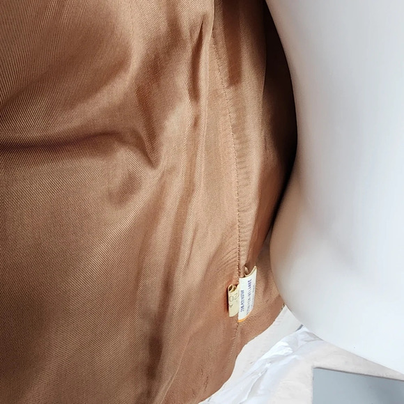 Vintage 70s Tweed Equestrian Preppy Academia Blazer Brown Cream Size 14 - Picture 14 of 16